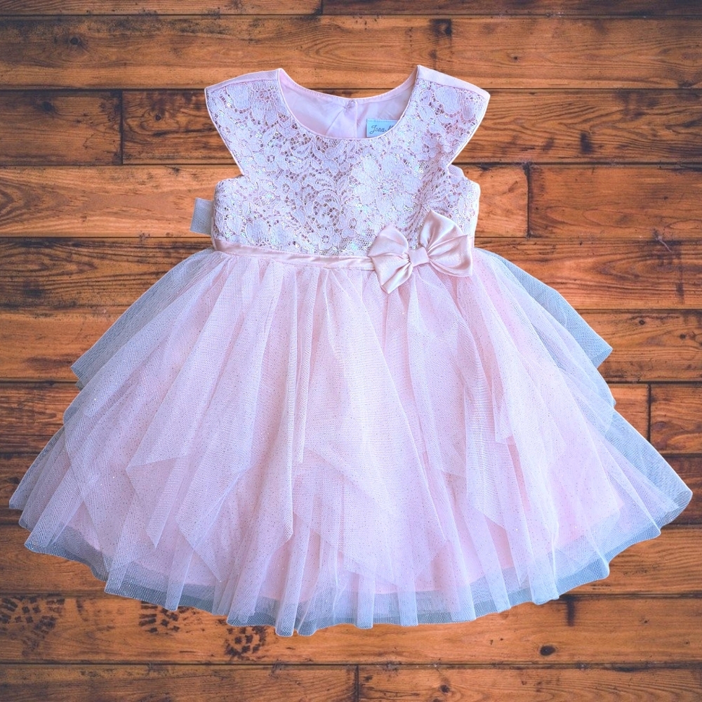 Elegant Pink Lace Kids Dress